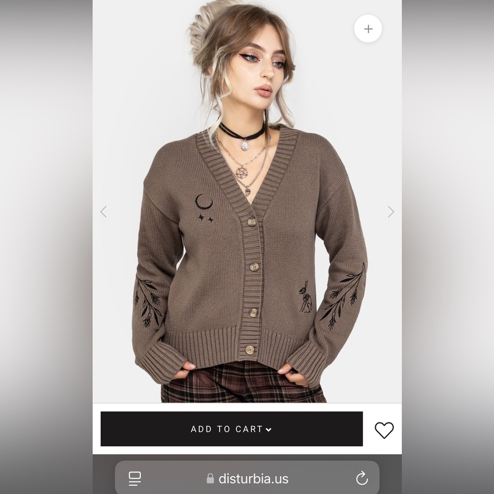 DISTURBIA rabbit skeleton cardigan